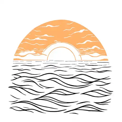 The Sea Waves And Sunset