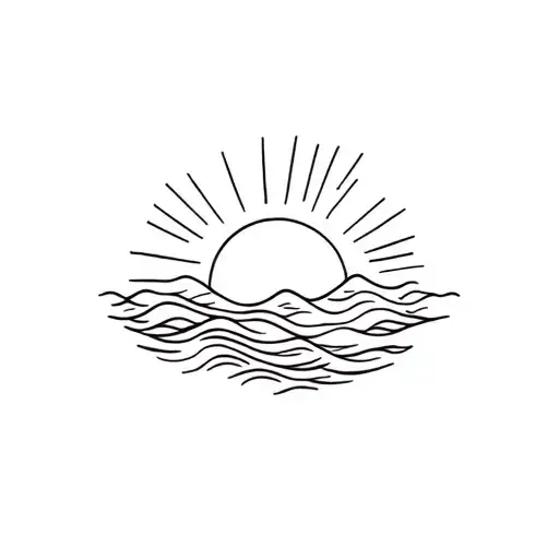 The Sea Waves And Sunset