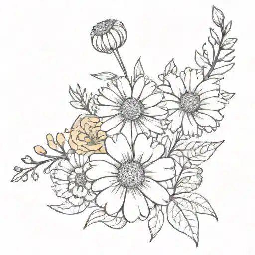Marigold And Daisy Flower Bouquet