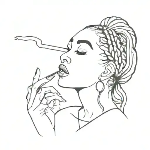 Black Women With Hair Braided Smoking Weed