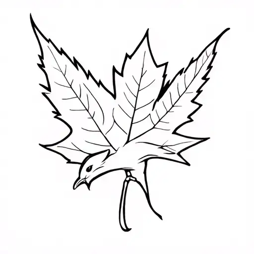 Falcon Clutching A Canadian Maple Leaf