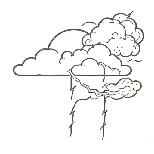 A Cloud Permeated By A Lightning Striking