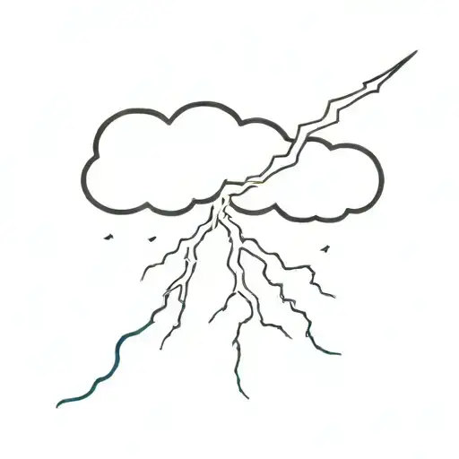 A Cloud Penetrated By A Lightning Bolt Striking