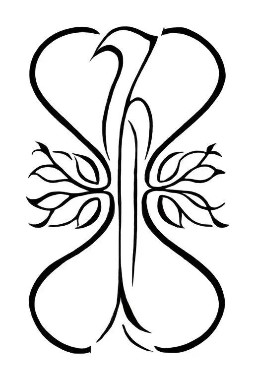 Family Symbol Tree With 7 Tribal Graphic Initials