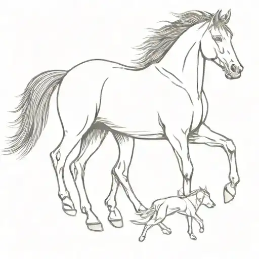 Horse And Dog Wearing