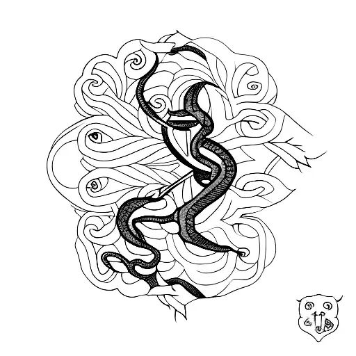 Snake With Leaves Thigh
