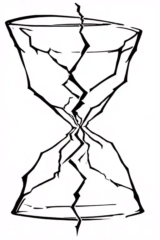 Hour Glass Broken With Numbers 987