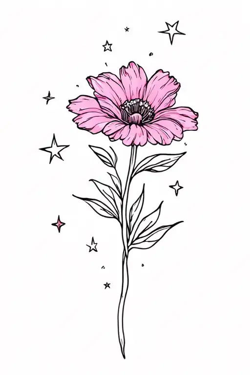 August Birth Flower With Stars