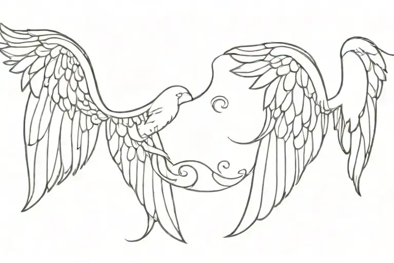 Watercolour Angel Wings