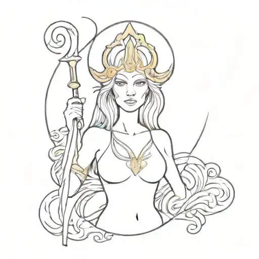 Norse Mythology Inspired Tattoo Featuring Freya Norse Goddes