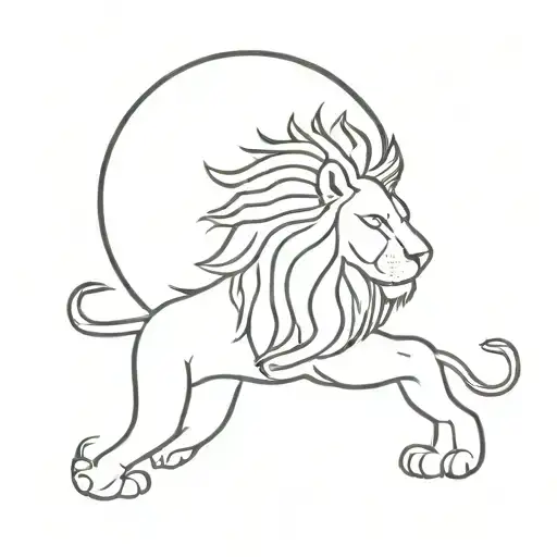Moon And Male Lion