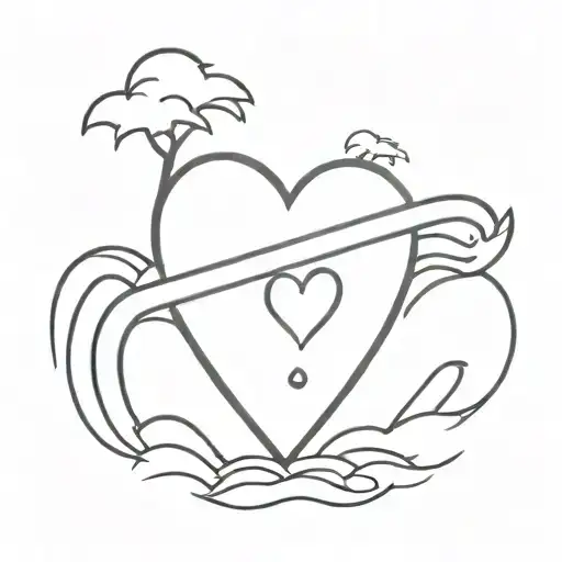 Surf Board Love Heart