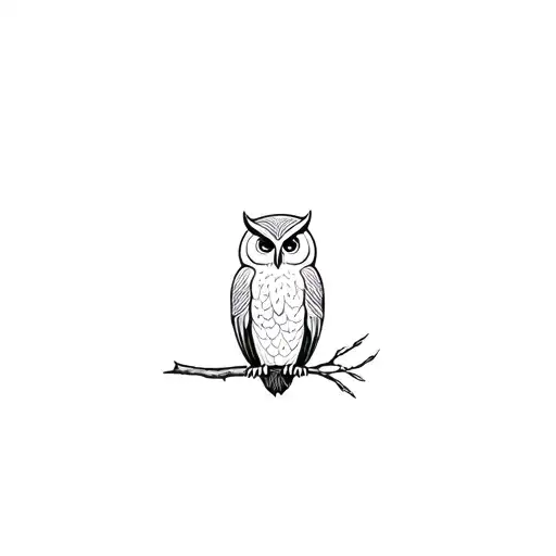 Owl Perched On A Branch