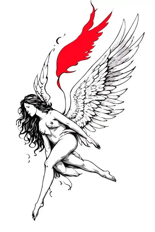 Angel Falling Black Red
