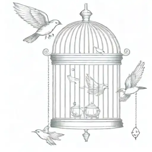 A Bird Flying Out Of A Cage