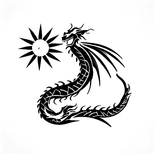 Dragon And Sunflowers