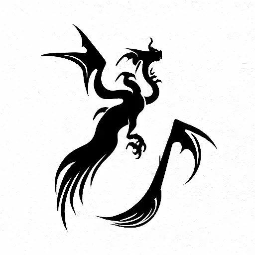 Dragon Wrapped Around Two Drumsticks