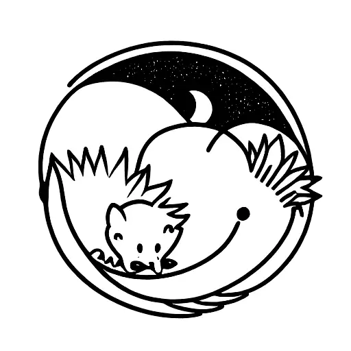Hedgehog Sleeping Moon