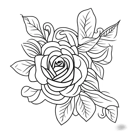 A Minimalist Tattoo Of A Lavender Flower With A Black And Purple Color Scheme