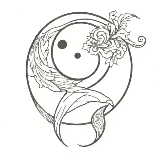 Ying Yang And Virgo Symbol Merging