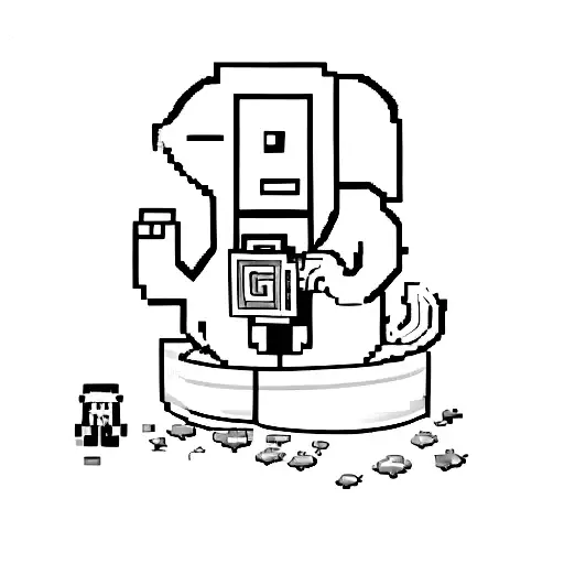 Pixelated Video Game Character Playing With A Dog