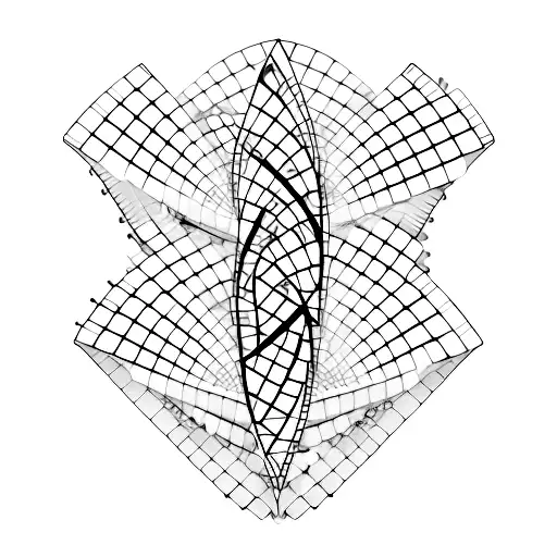 A Minimalist Tattoo Of A Guitar And Piano Keys Merging Together To Form An Airplane