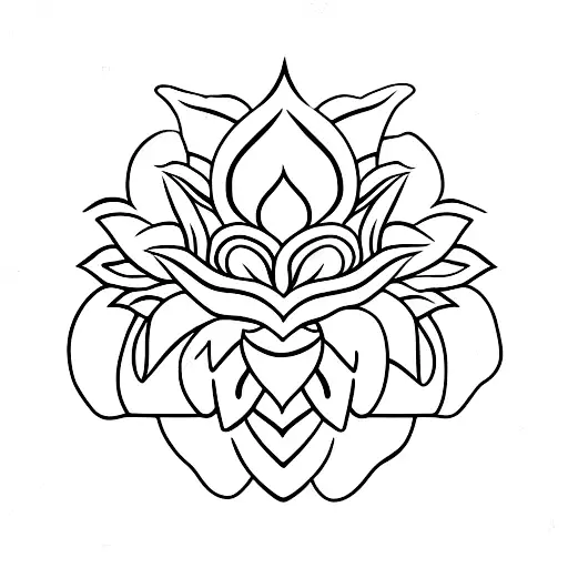 Lotus Flower With Dragon Head Flowing From It