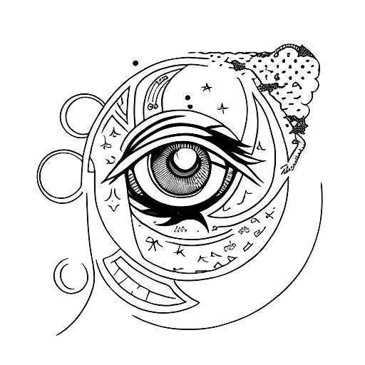 Crying Eye With Moon