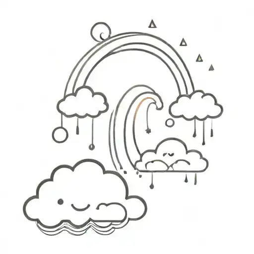 Rain Rainbow And Cloud