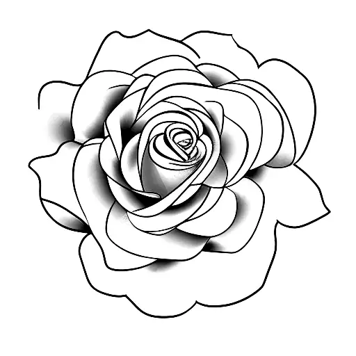 A Minimalist Tattoo Of A Mechanical Rose With Delicate Petals