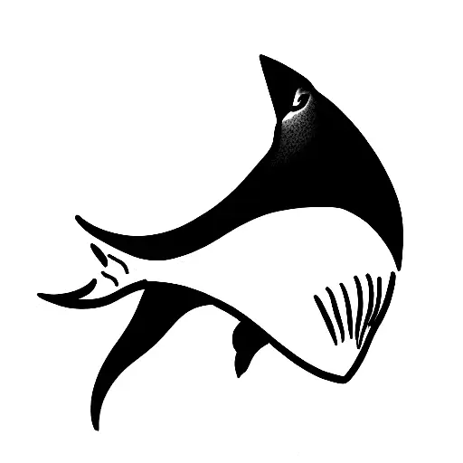 Shark With Shaded Fins And Tale
