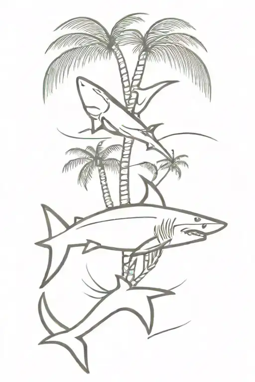 Shark And Palm Tree