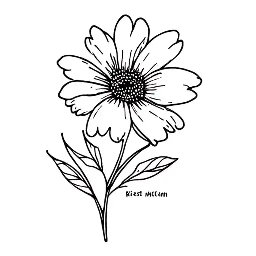 Fine Line Flower With The Words Rizley West Mccann