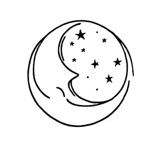 Moon Star Filled Sky