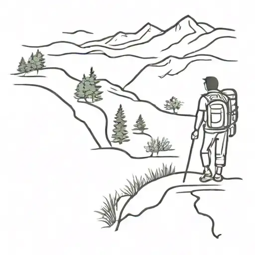 Hiker And Music Notes