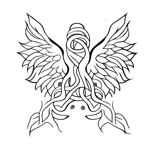 Plant With Roots And Wings