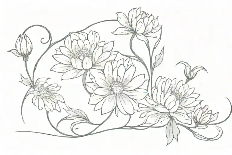 Vine Wrapping With Pink Chrysanthemum To Start Straight Line