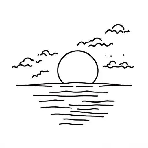 Cousin Tattoo Beach Sunset