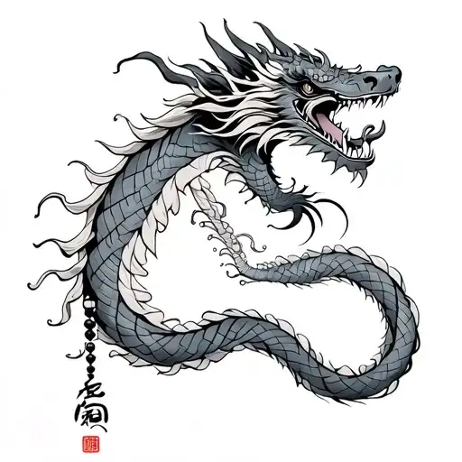 Chineese Dragon Warped Around Praying Beads