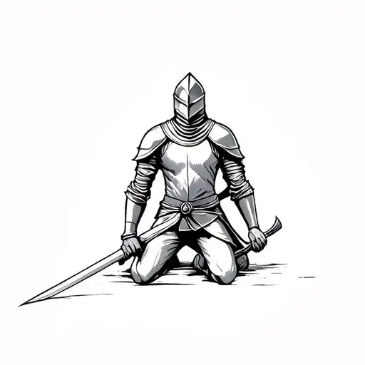 Knight Kneeling With Sword