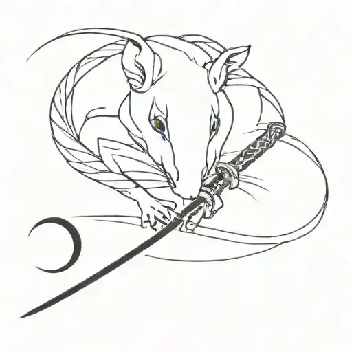 Sword And Mouse Tail Wrapped