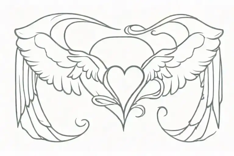 Heart With Angel Wings And A Halo
