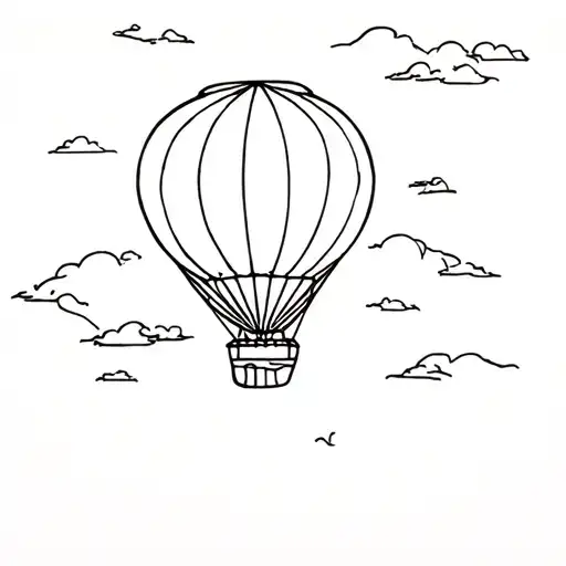 Single Line Hot Air Balloon