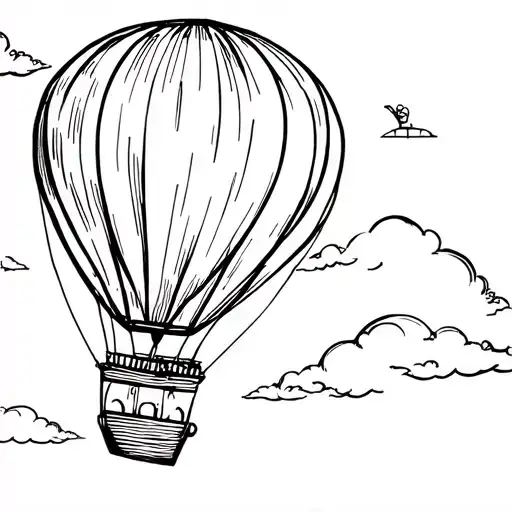 Single Line Hot Air Balloon