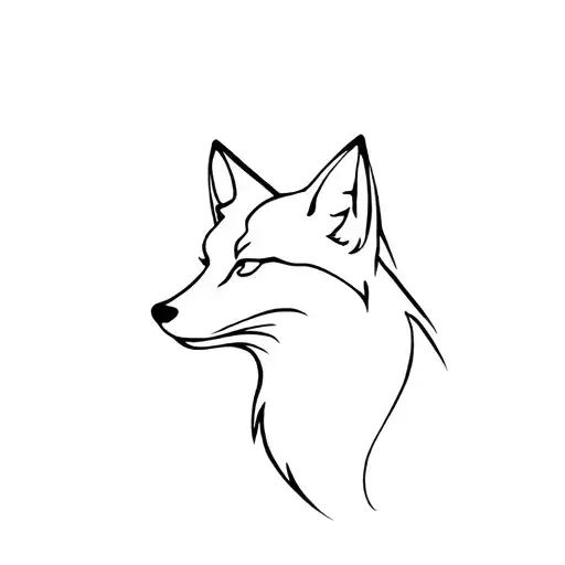 Silhouette Of A Fox Head Profile
