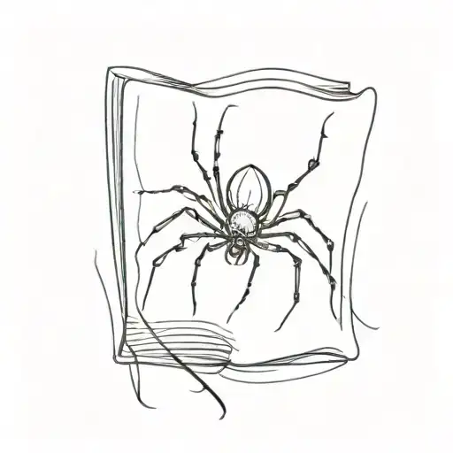 Cute Spider With Outstretched Legs And A Closed Book