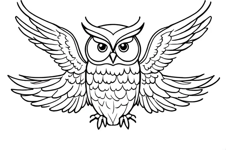 Owl Landing Open Wings