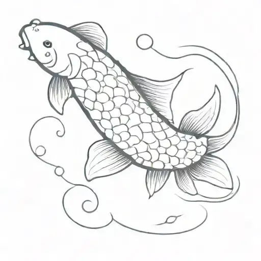 Koi Fish Swimming Gracefully