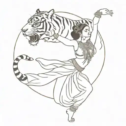 Kathak Dancer With Tiger