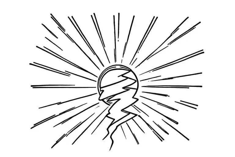 Rays And Thunder In The Background